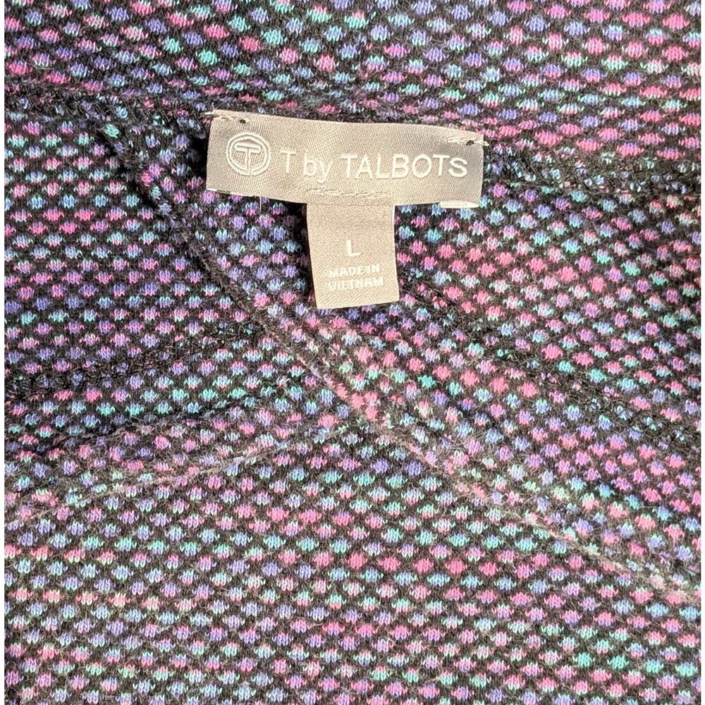 T by Talbots Sweatshirt Sz L Long Sleeve Pullover Cowl Neck Multicolored - Picture 3 of 7